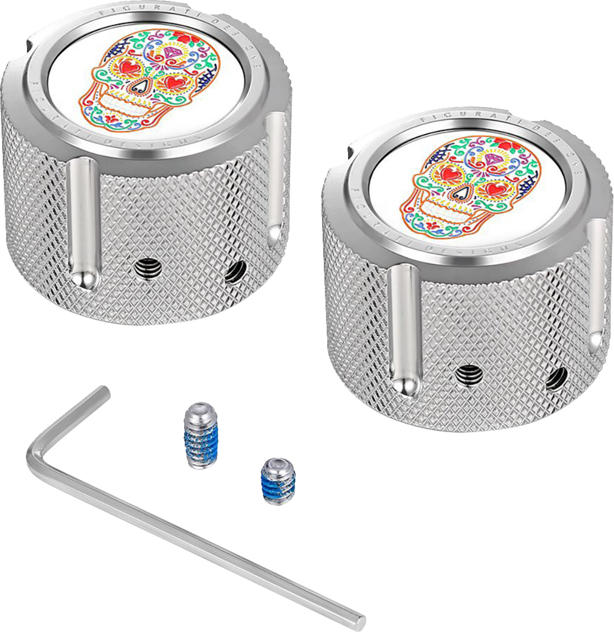 Figurati Designs Front Axle Nut Covers for Harley 2002-2026