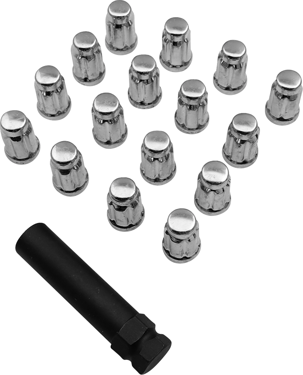 Moose offroad Lug Nuts - Splined - 3/8"-24 - Chrome - 16 Pack
