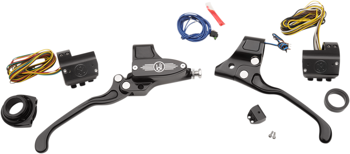 Pm Black 9/16" Handlebar Control Kit for 86-13 Harley Touring Softail XL FXD FXR