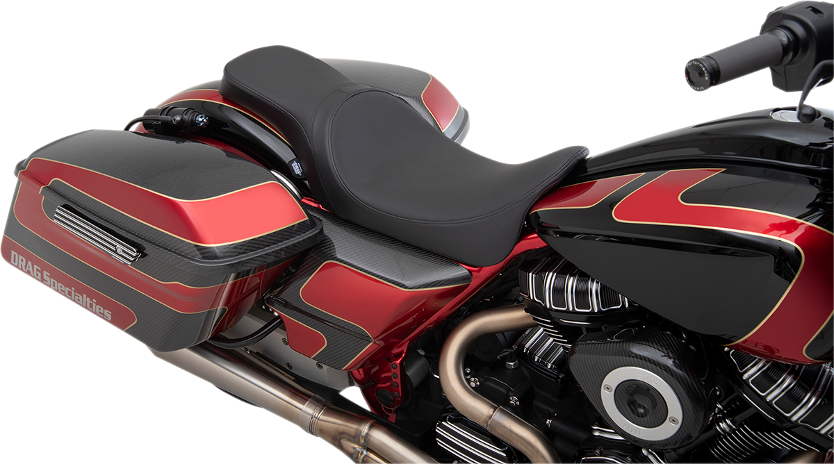 Drag Specialties Seats (0801-1269) Seat 2Up Pred Slr Lthr Fl (PU PN  0801-1269)