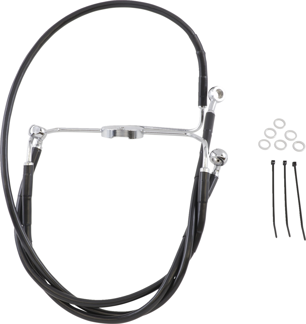 Drag specialties Brake Line - Front - Black - +10" Harley Davidson