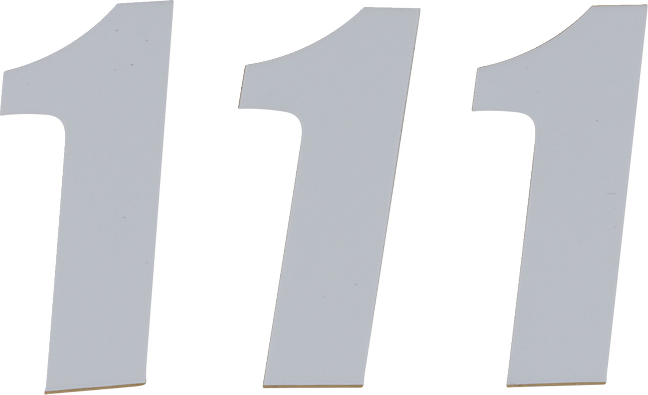 D'cor visuals SX Plate Number - #1 - White - 4"