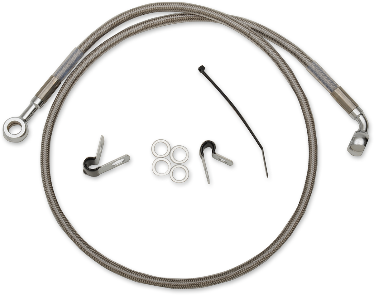 Drag specialties Brake Line - Front (Upper) - Stainless Steel 2004-2008 Harley Davidson XL883 Sportster / 2009-2009 Harley Davidson 883 EFI XL