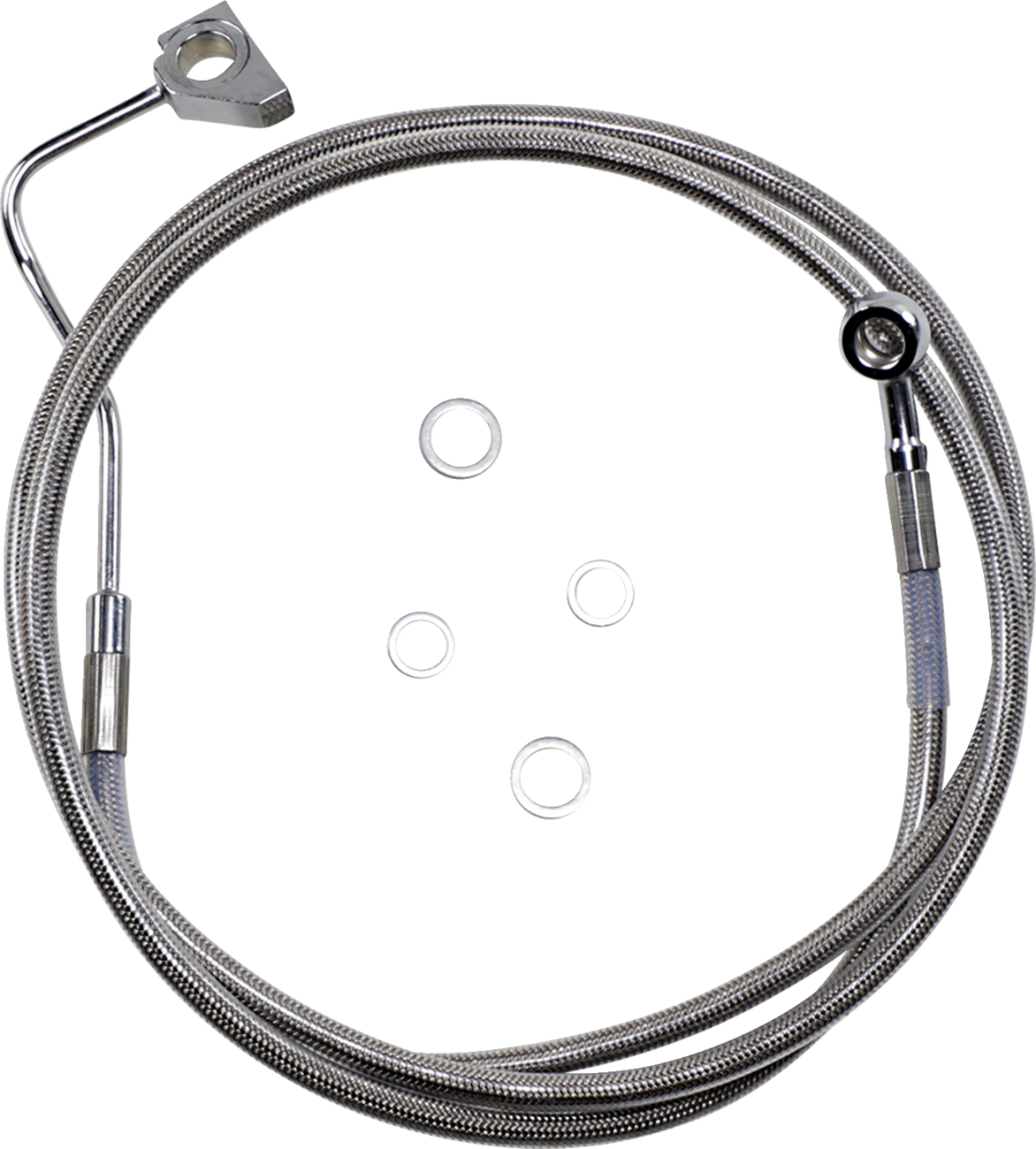 Drag specialties Brake Line - +4" - Stainless Steel - ABS Harley Davidson