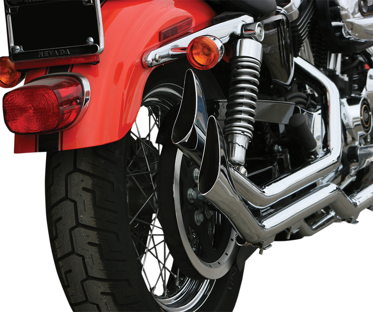 PAUGHCO 1-3/4" Side-by-Side Upsweep Fishtail Exhaust System