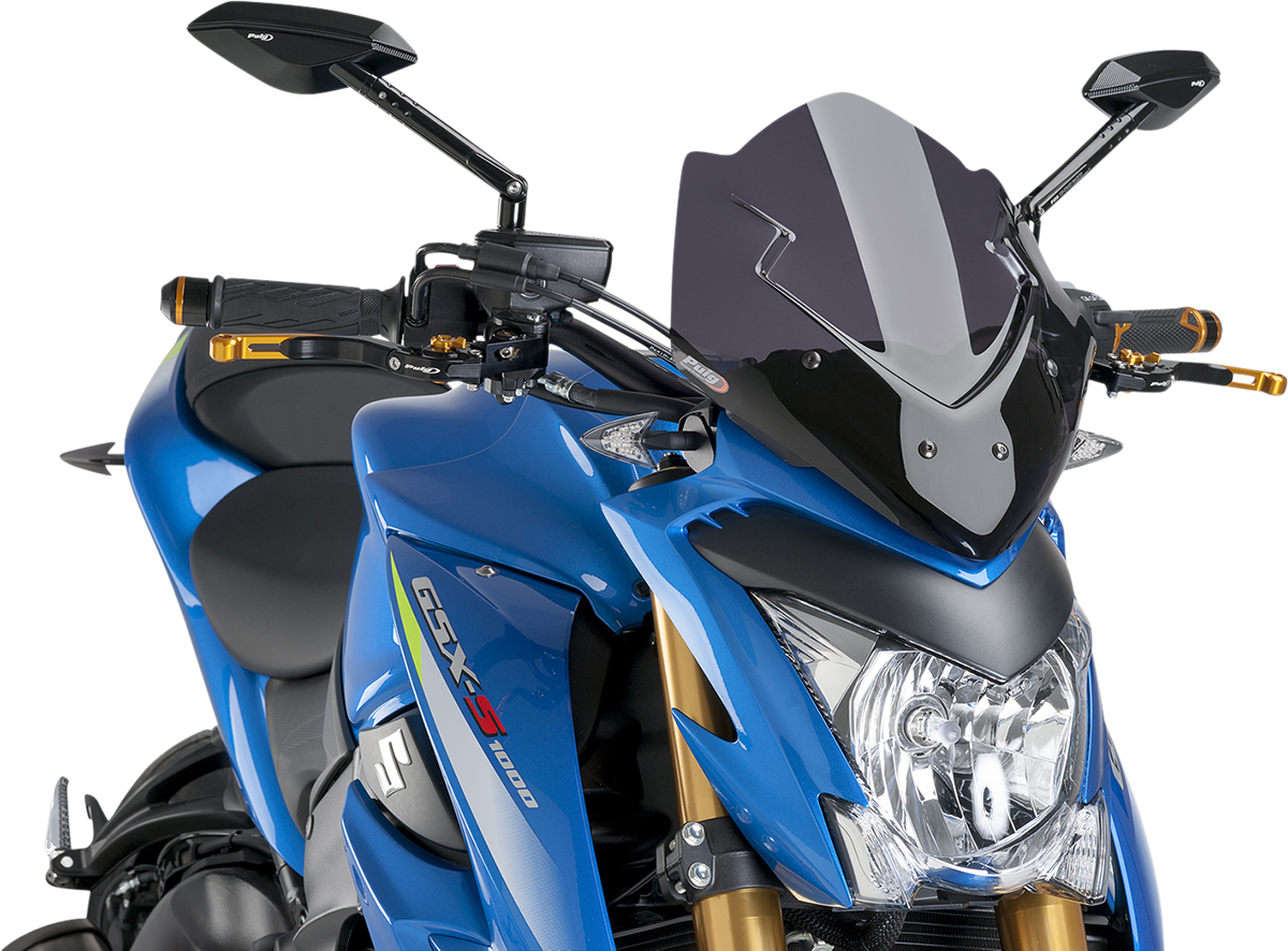 Puig hi-tech parts New Generation Windscreen - 12-1/2" - Dark Smoke - GSXS1000 2016-2017 Suzuki GSX-S1000 / 2015-2020 Suzuki GSX-S 1000