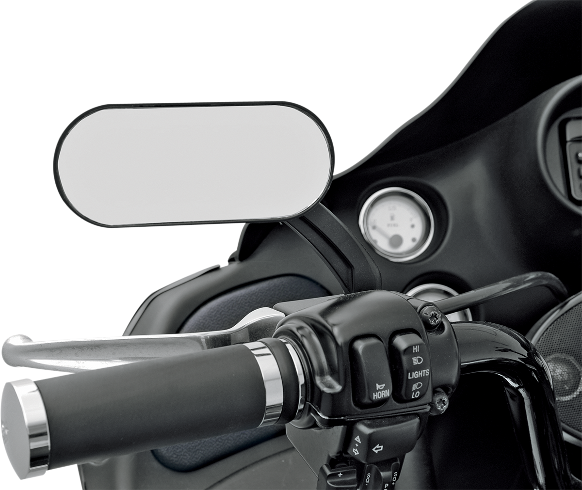 Drag specialties Mirror - Side View - Oval - Black/Matte - Each