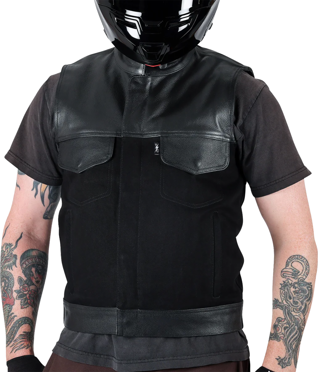 Thrashin supply co. Kanan Leather/Denim Riding Vest