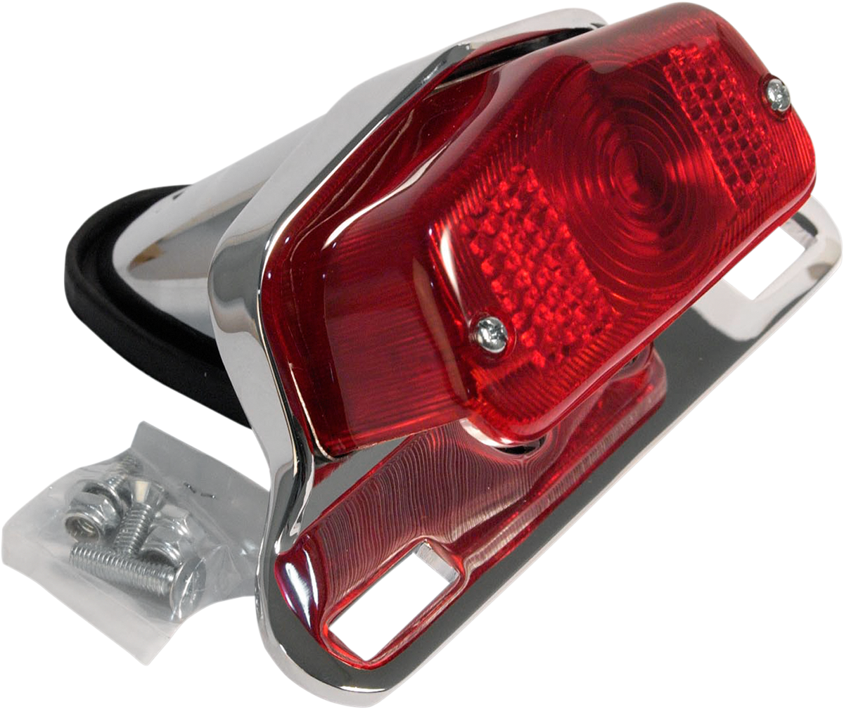 Emgo Taillight - Chrome Bracket - Red Lens