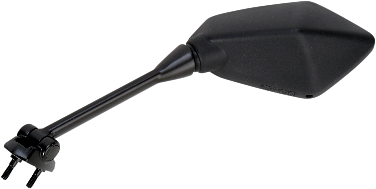 Emgo Mirror - Side View - Polygon - Black - Left 2009-2011 Kawasaki EX650 Ninja 650