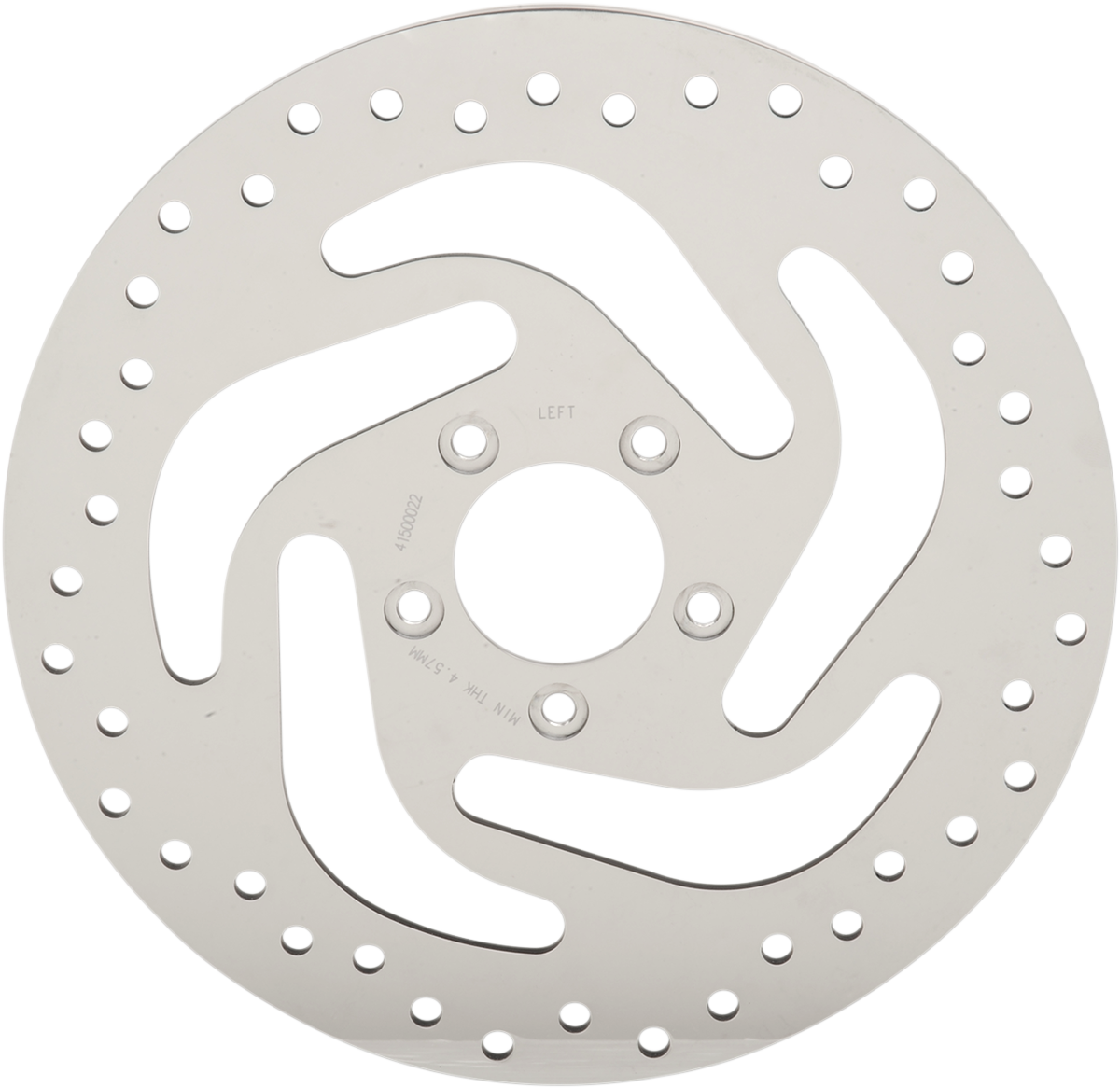 Drag Specialties Polished Stainless Steel Drilled Brake Rotor