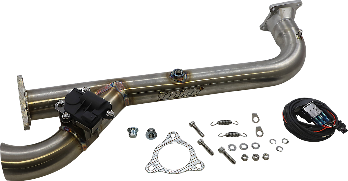 Trinity Racing Side Piece Header Pipe w/ Electronic Cutout Polaris RZR Turbo 2016-2021