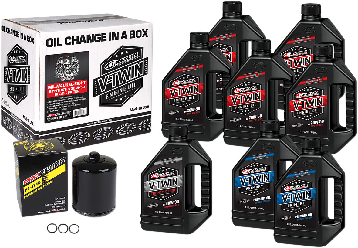 Maxima Milwaukee-Eight Synthetic 20W-50 Oil Change Kit