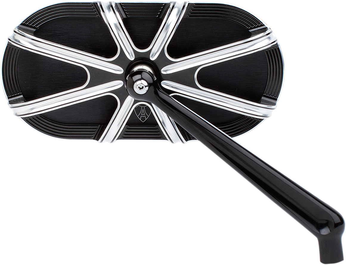 Arlen Ness Black Chrome 10 Gauge Screw in Right Side Motorcycle Convex Mirror