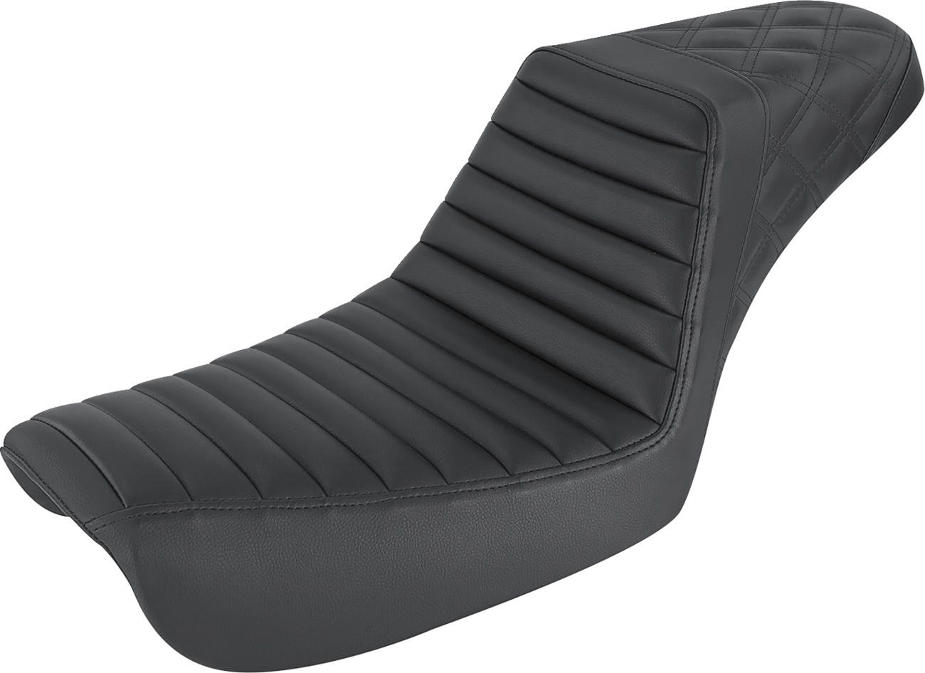 SADDLEMEN Step-Up Seat — Front Tuck-n-Roll/Rear Lattice Stitch