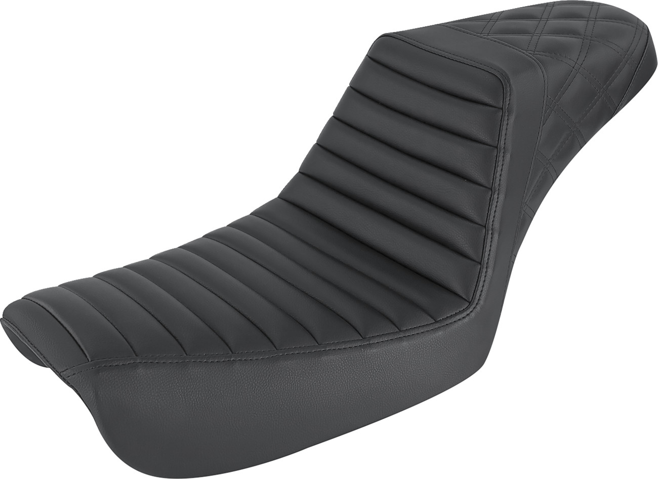 SADDLEMEN Step-Up Seat — Front Tuck-n-Roll/Rear Lattice Stitch