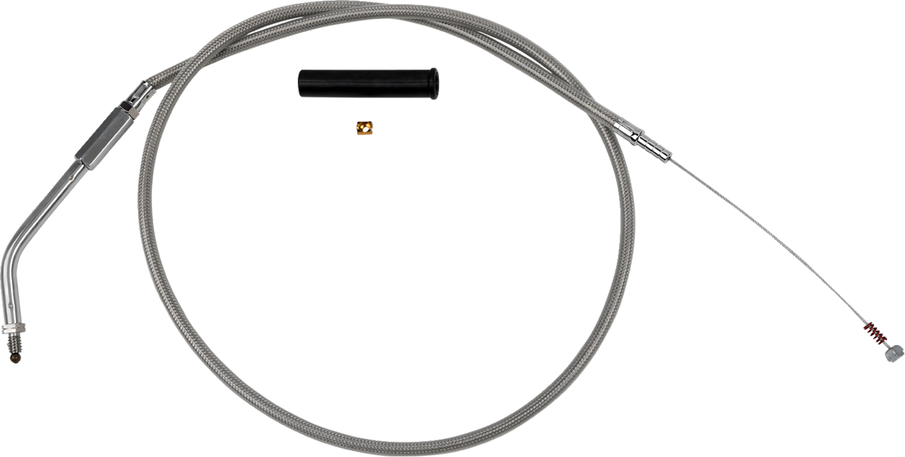 Drag specialties Stainless Braided Idle Cable - 36-1/2" Harley Davidson