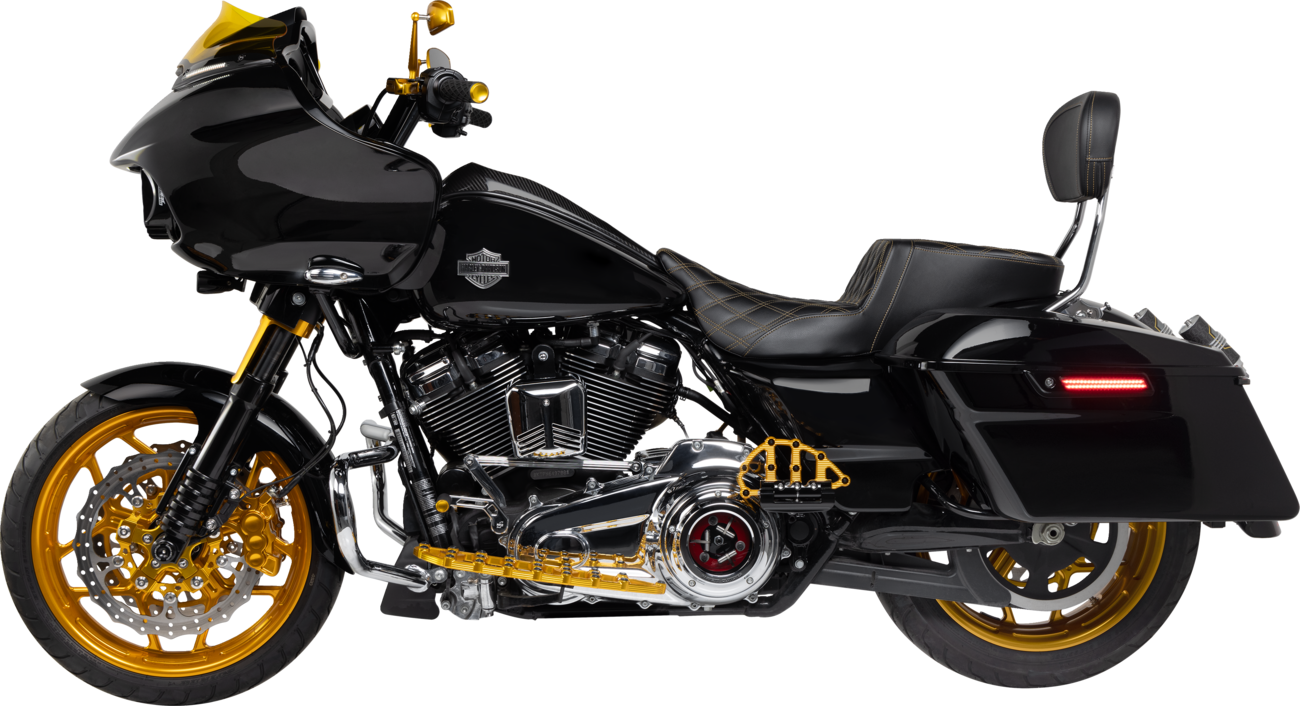 Arlen ness Rotor 14" - Front Left - Gold Harley Davidson