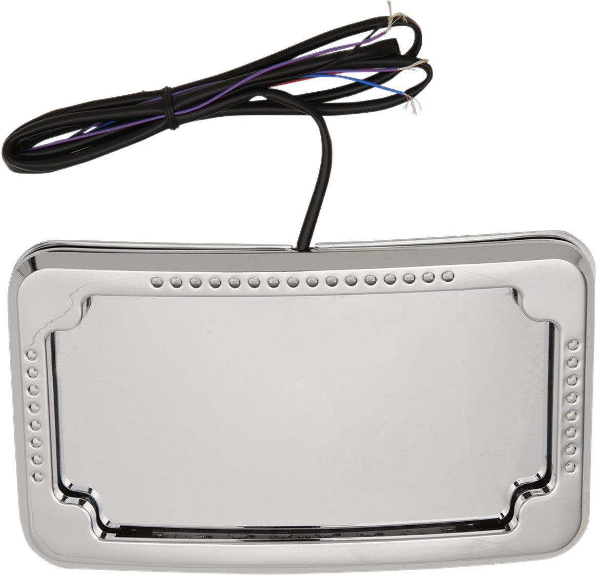 CYCLE VISIONS Curved Slick Signals License Plate Frame with 3-Hole Backing Plate