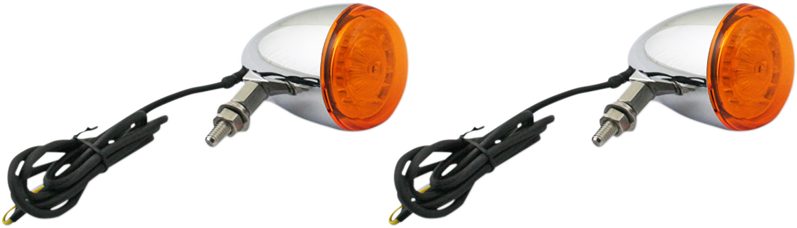 Custom Dynamic Chrome Probeam Amber LED Universal Bullet Turn Signal Kit Harley