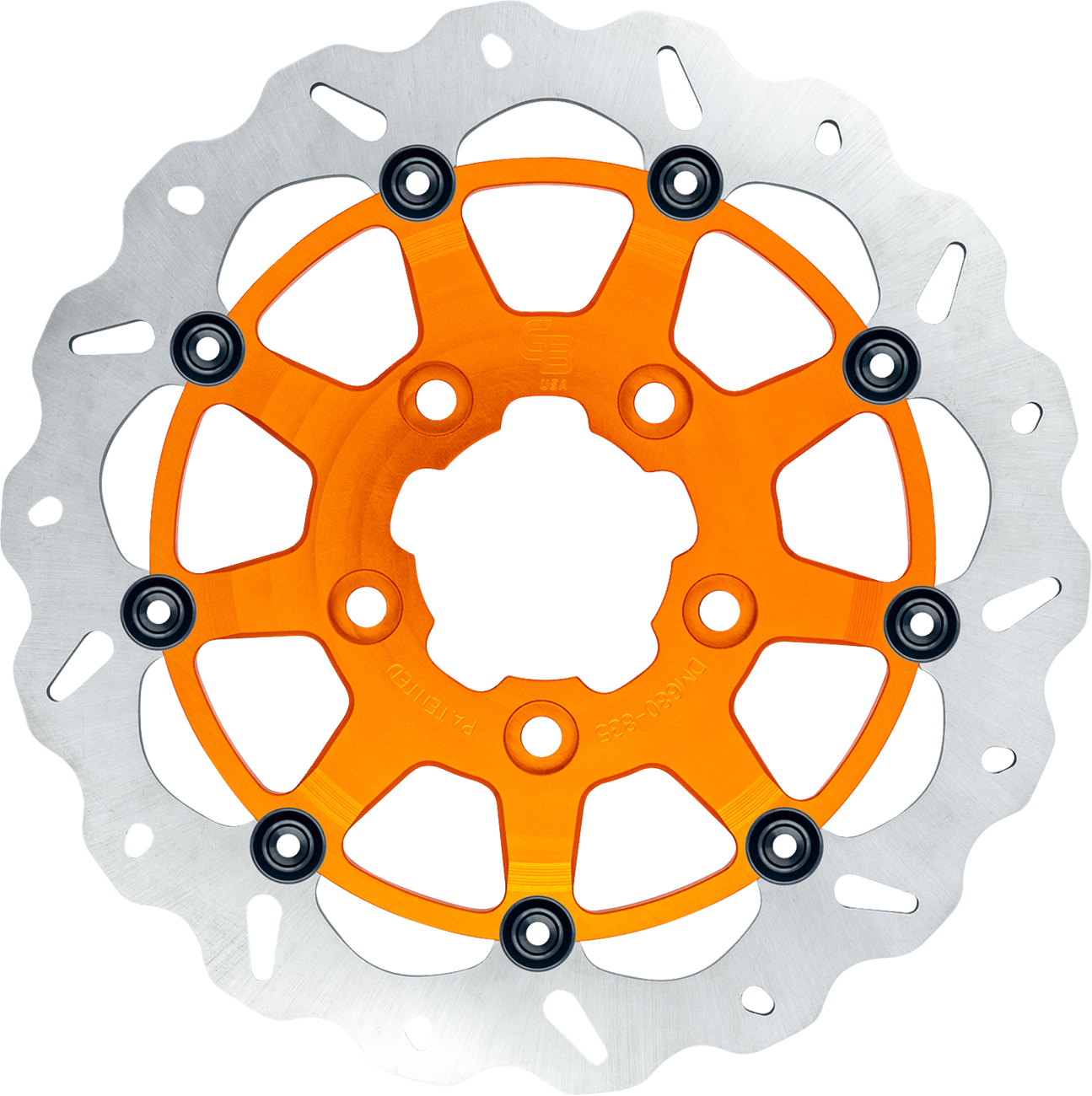 Gbrakes Wave® Brake Rotor - Front - 13" NB - Orange Harley Davidson