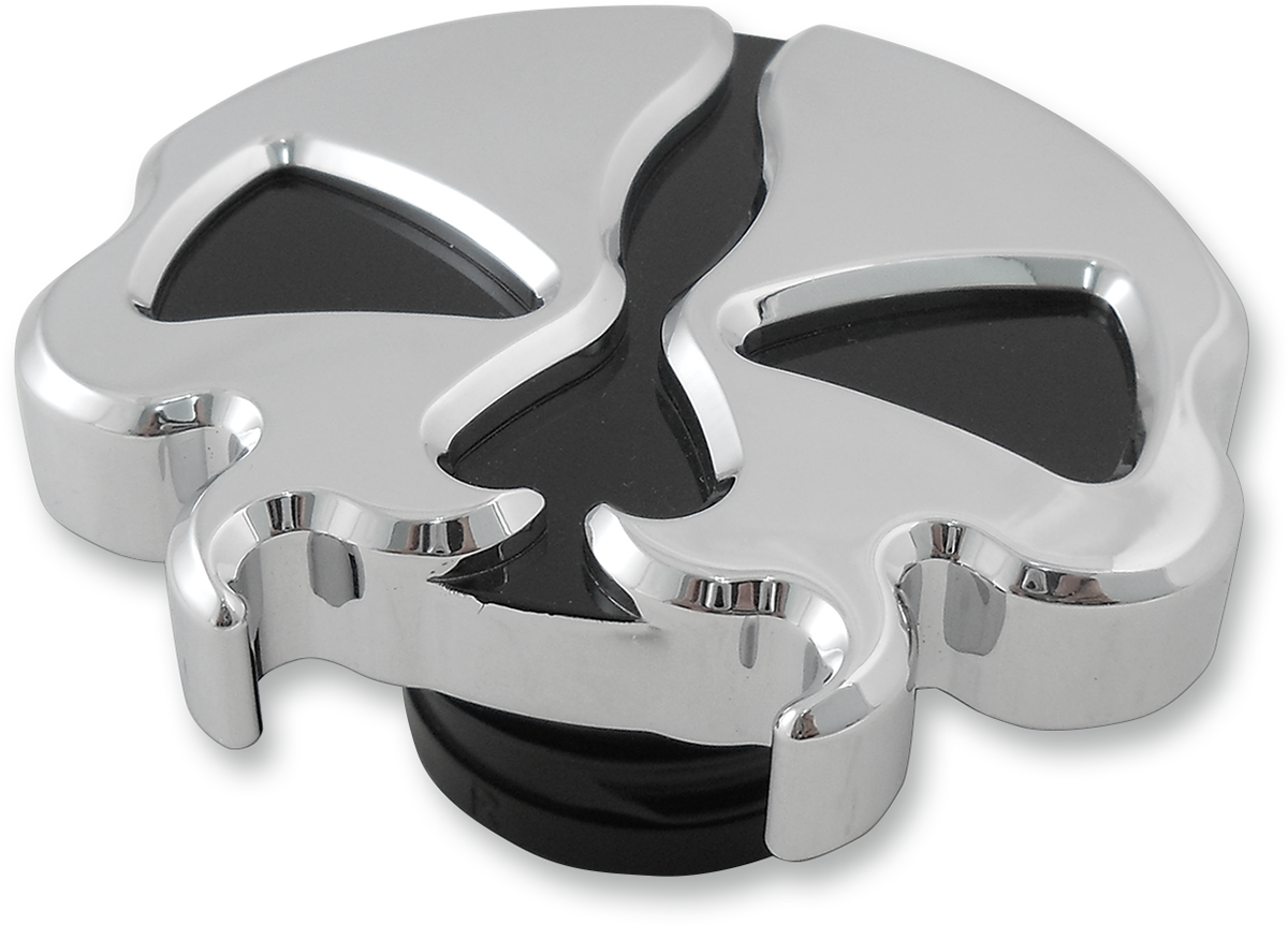 Drag specialties Gas Cap - Non-Vented - Split Skull - Chrome Harley Davidson