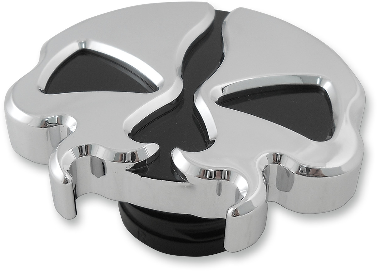 Drag specialties Gas Cap - Non-Vented - Split Skull - Chrome Harley Davidson