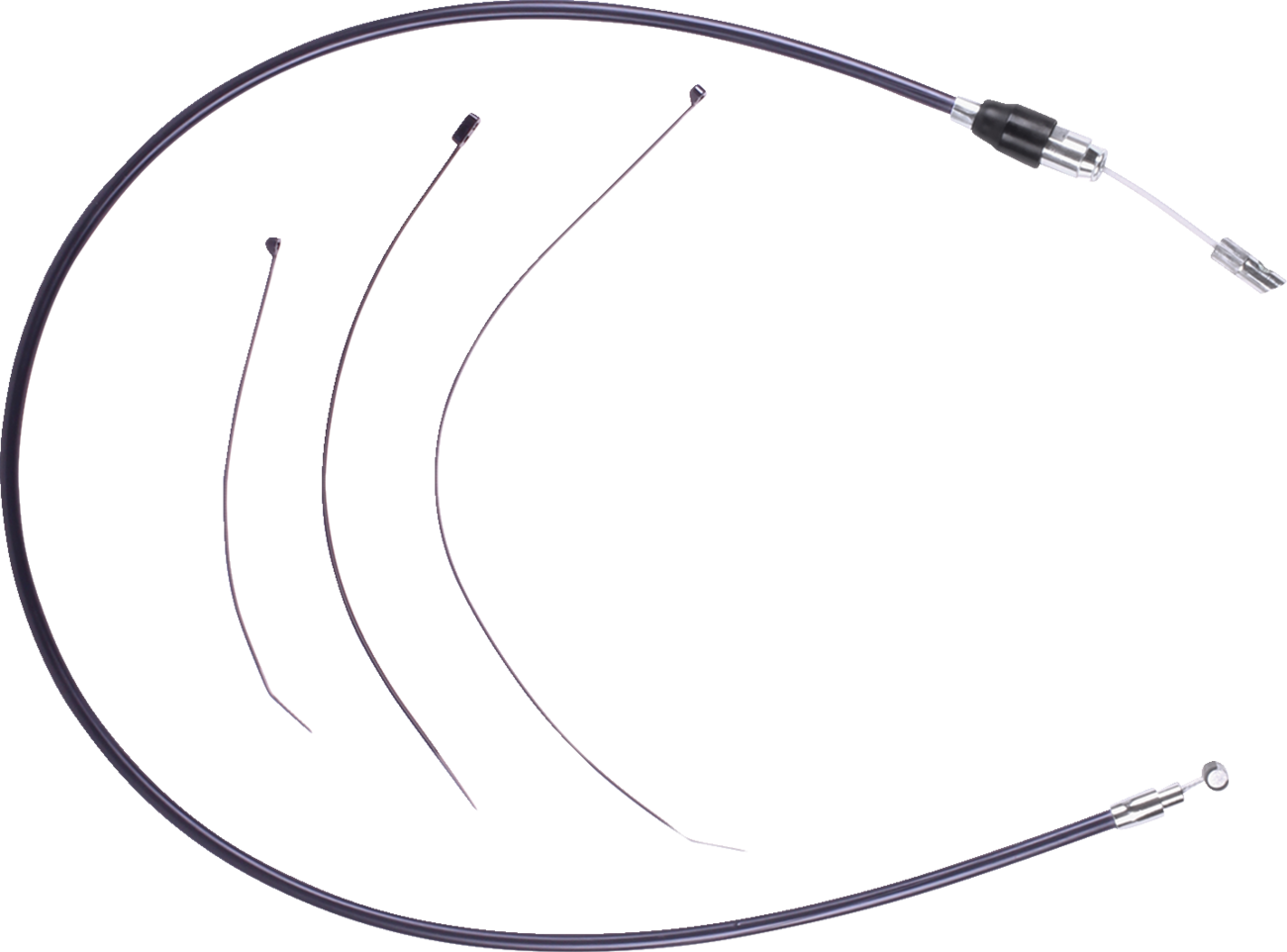 Drag specialties Quick Connect Clutch Cable - Upper - 48" - Black/Chrome 2023-2024 Harley Davidson FLHXSE CVO Street Glide / 2024-2024 Harley Davidson FLHX Street Glide