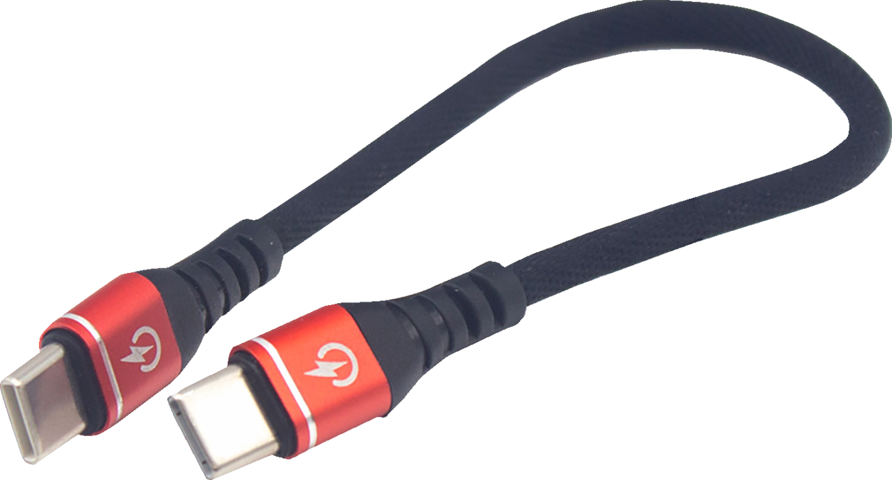 RIDEPOWER 7-1/2" Male USB-C to Male USB-C Heavy-Duty Rated Phone Charging Cable