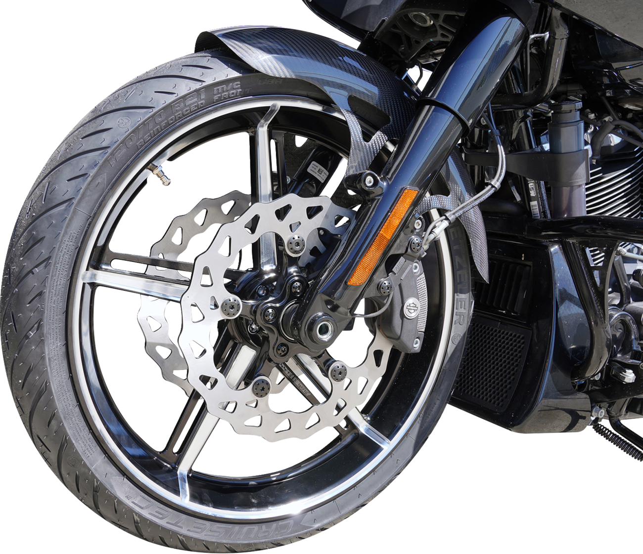 Arlen ness Wheel with Hub/Adapter - Factory 24 - Front - Black/Contrast Cut - 21x3.5 Harley Davidson
