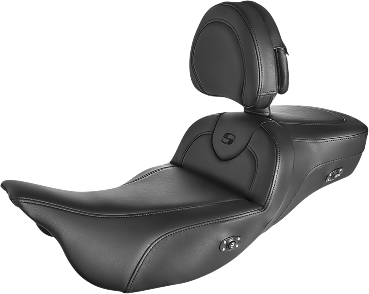 SADDLEMEN (808-07B-188BRHC) Roadsofa(tm) Extended Reach Heated Seat | Roadsofa(tm) Extended Reach Heated Seat - Black - w/ Backrest