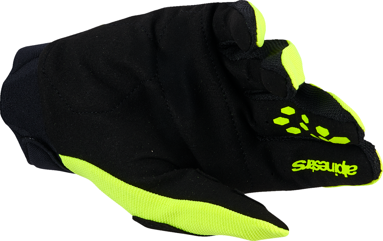 Alpinestars Youth Full Bore V2 Gloves Black/Fluorescent Yellow Large (3540226-551-L)