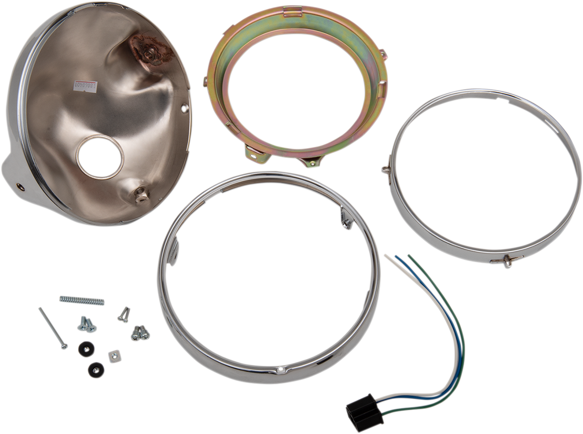 Emgo 7" Side Mount Headlamp Shell - Chrome