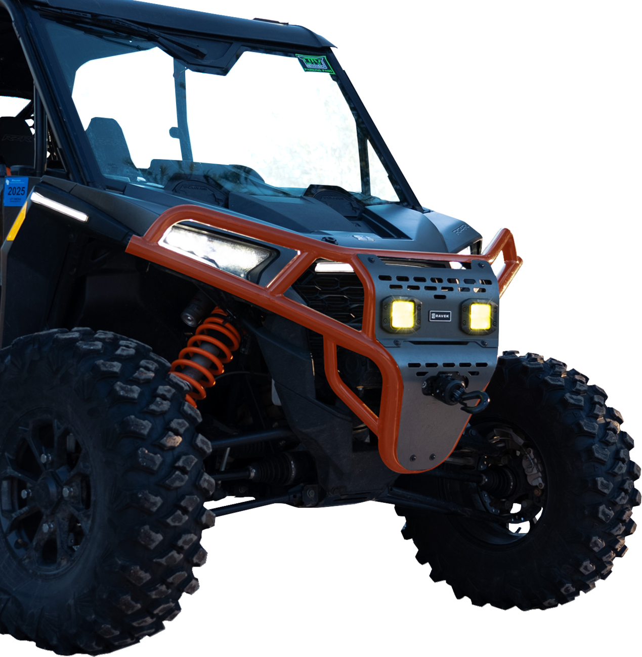 Ravek Front Bumper/Skid Plate with Amber Lights - Orange - RZR XP 1000 2024-2025 Polaris RZR XP 1000 Premium / 2024-2025 Polaris RZR XP 1000 Sport / 2024-2025 Polaris RZR XP 1000 Ultimate