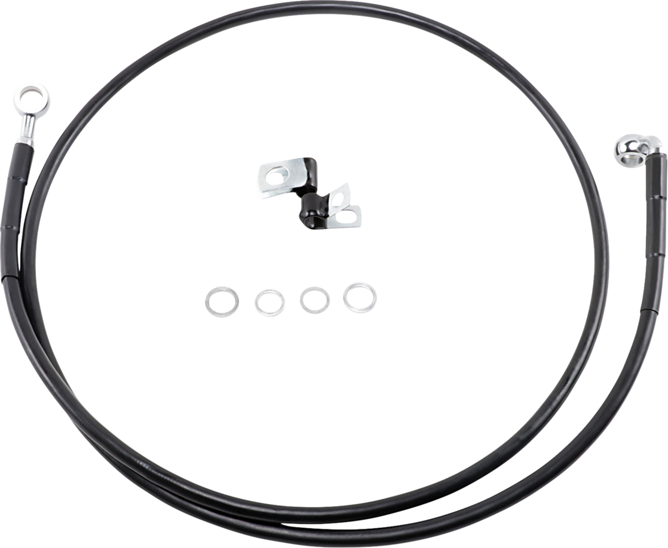 Drag specialties Brake Line - Front - Black - +10" - '99-'07 FXST Harley Davidson