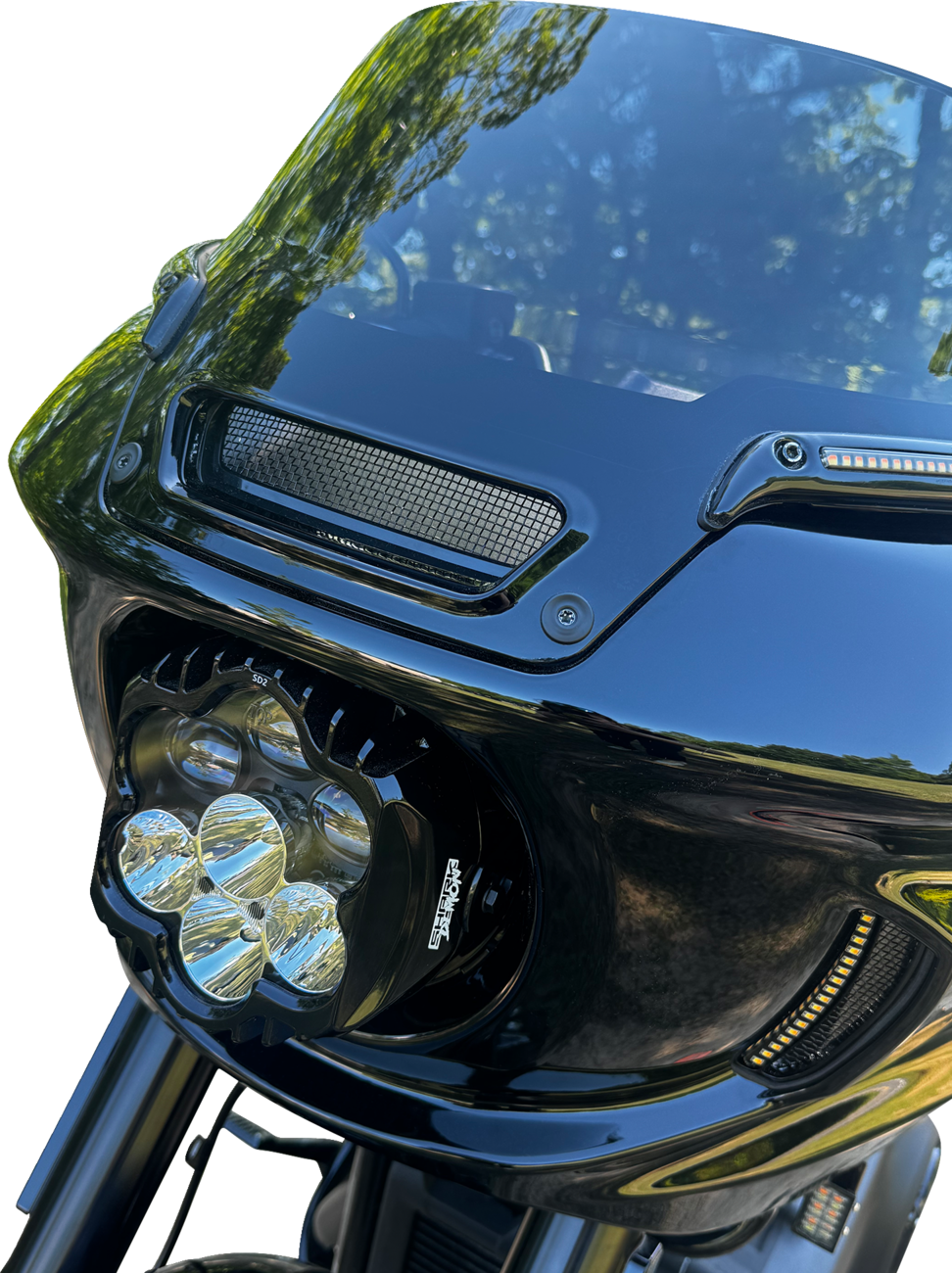 Custom Dynamics Shark Demon 2 Headlight For Harley Low Rider ST 2022-2025