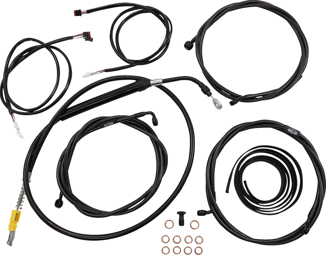 La choppers Complete Plug-and-Play Cable Kit - 15" - 17" Handlebars - '21-'22 FLH - ABS - Midnight Harley Davidson