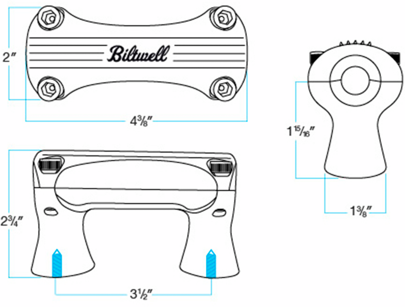 BILTWELL 2" Thunder Handlebar Risers