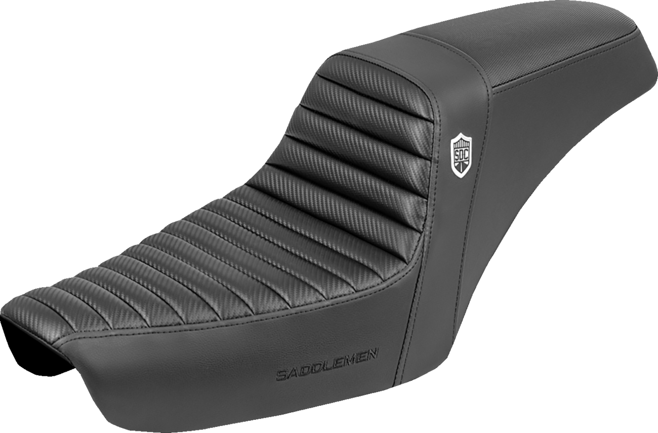 Saddlemen Step-Up Seat - Tuck-n-Roll - Black - Dyna '96-'03 Harley Davidson