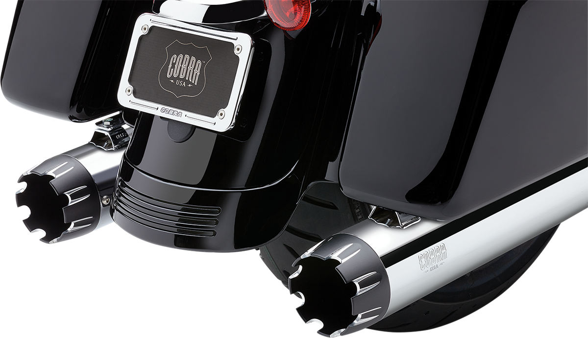 Cobra 4" Mufflers for FL - Chrome Harley Davidson