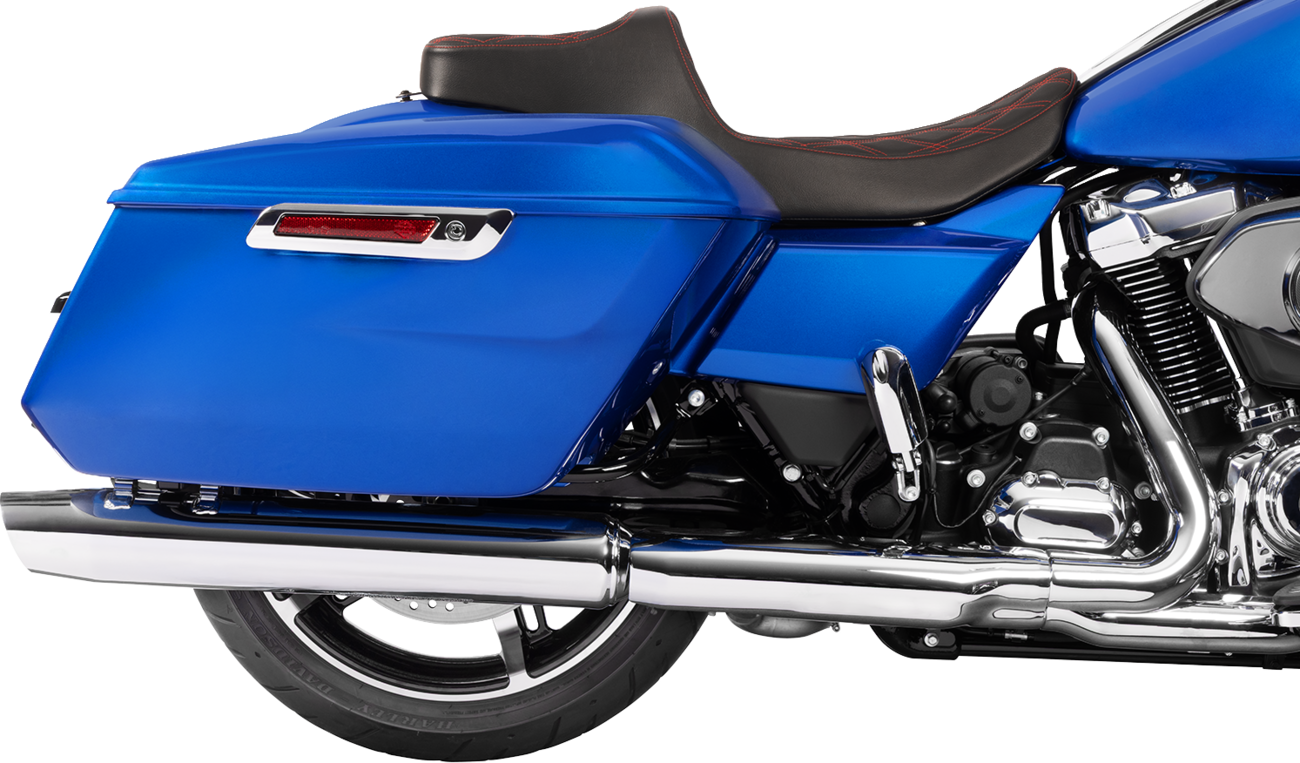 Drag specialties seats Extended Reach Predator III Set - Vinyl - Red Double Diamond Stitch - FLT/FLH '23-'24 Harley Davidson