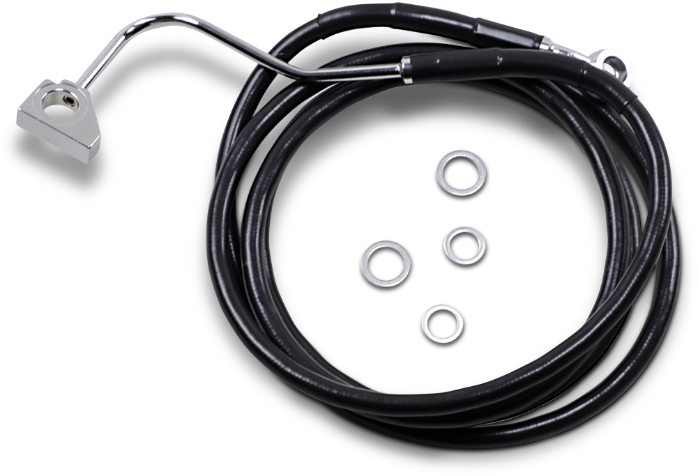 Drag specialties Brake Line - Front (Upper) - Black - +10" with ABS Harley Davidson