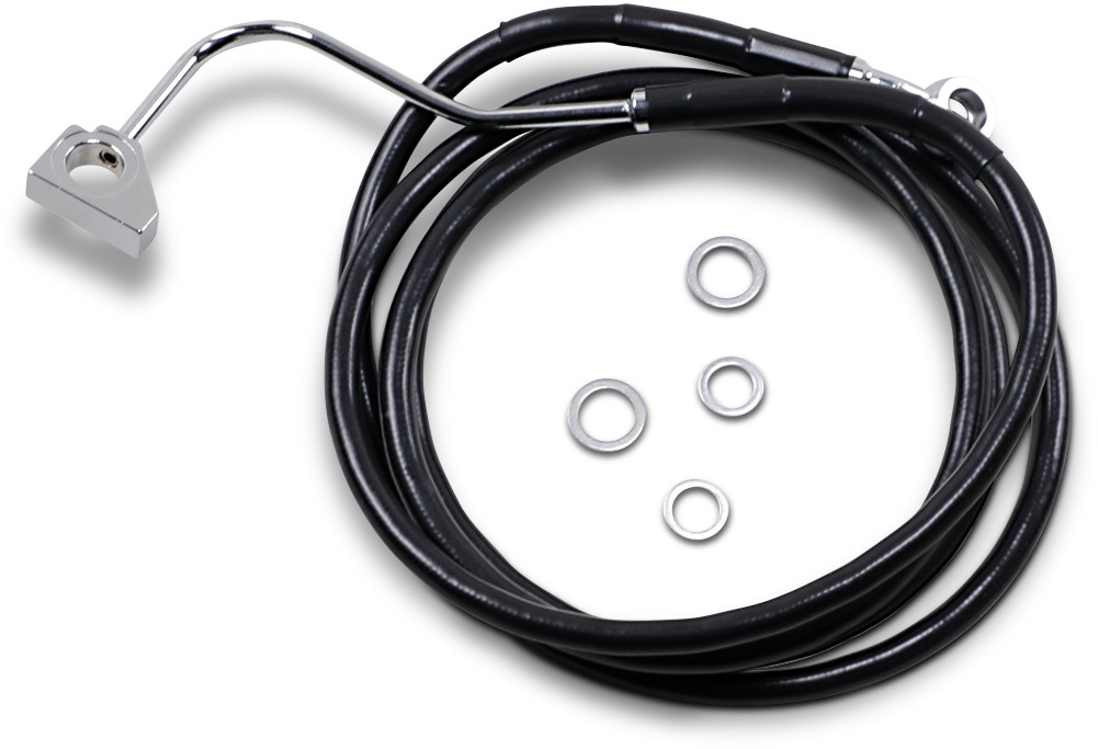 Drag Specialties Extended Length Black Vinyl Brake Line Kit