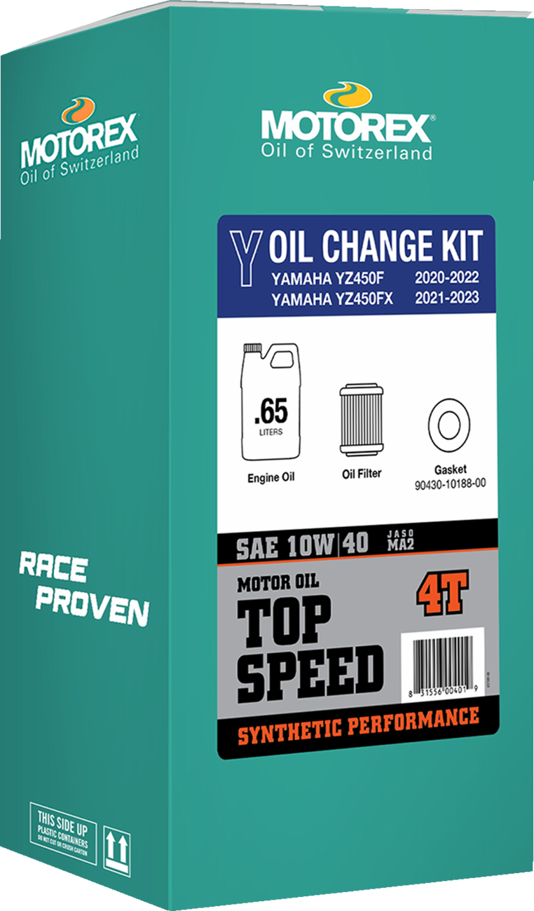 Motorex Top Speed Oil Change Kit Yamaha YZ450F / FX 2020-2023