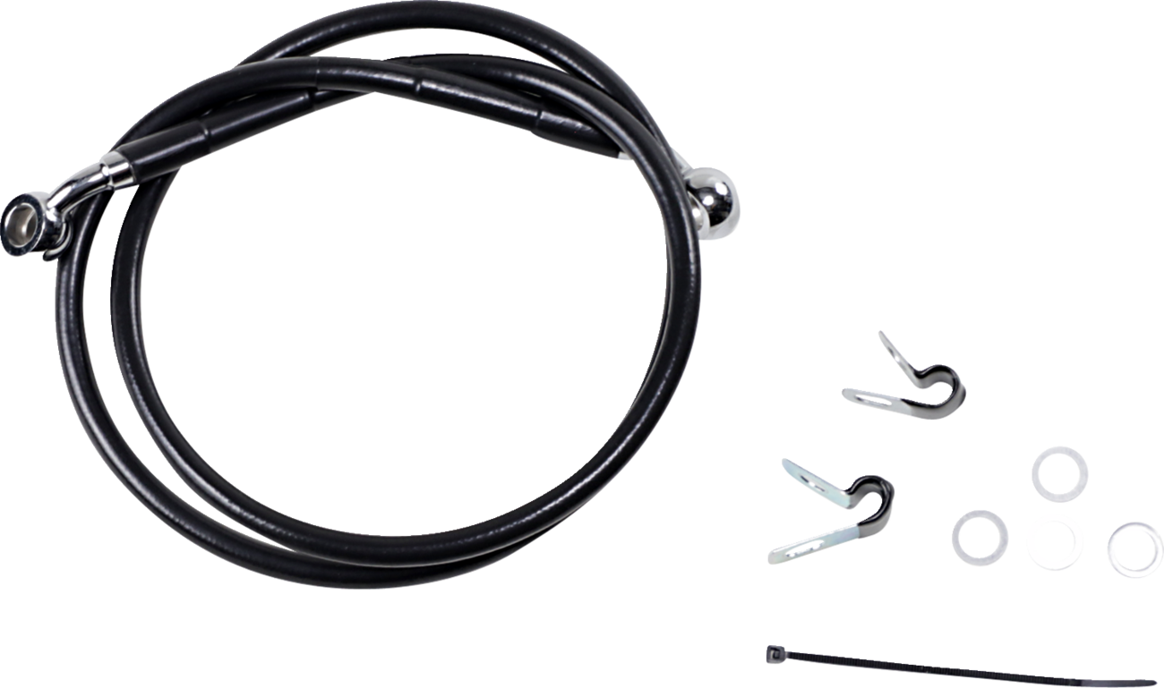 Drag specialties Brake Line - Front (Upper) - Black Harley Davidson