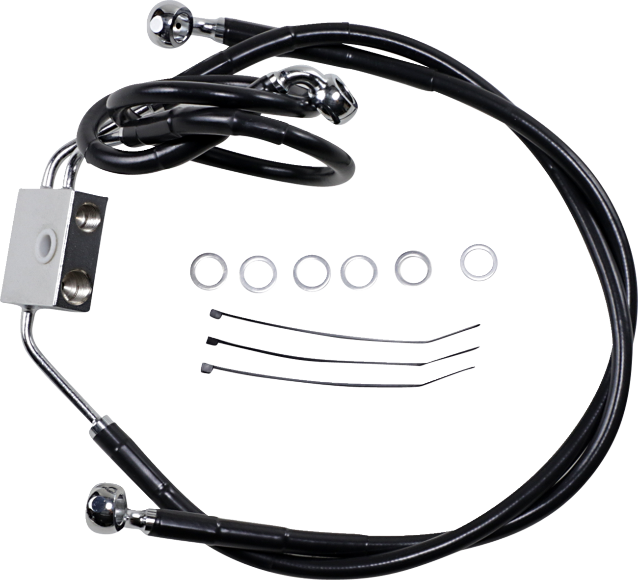 Drag specialties Brake Line - Front - Black - +2" - FXDF '12-'17 2012-2017 Harley Davidson FXDF Fat Bob