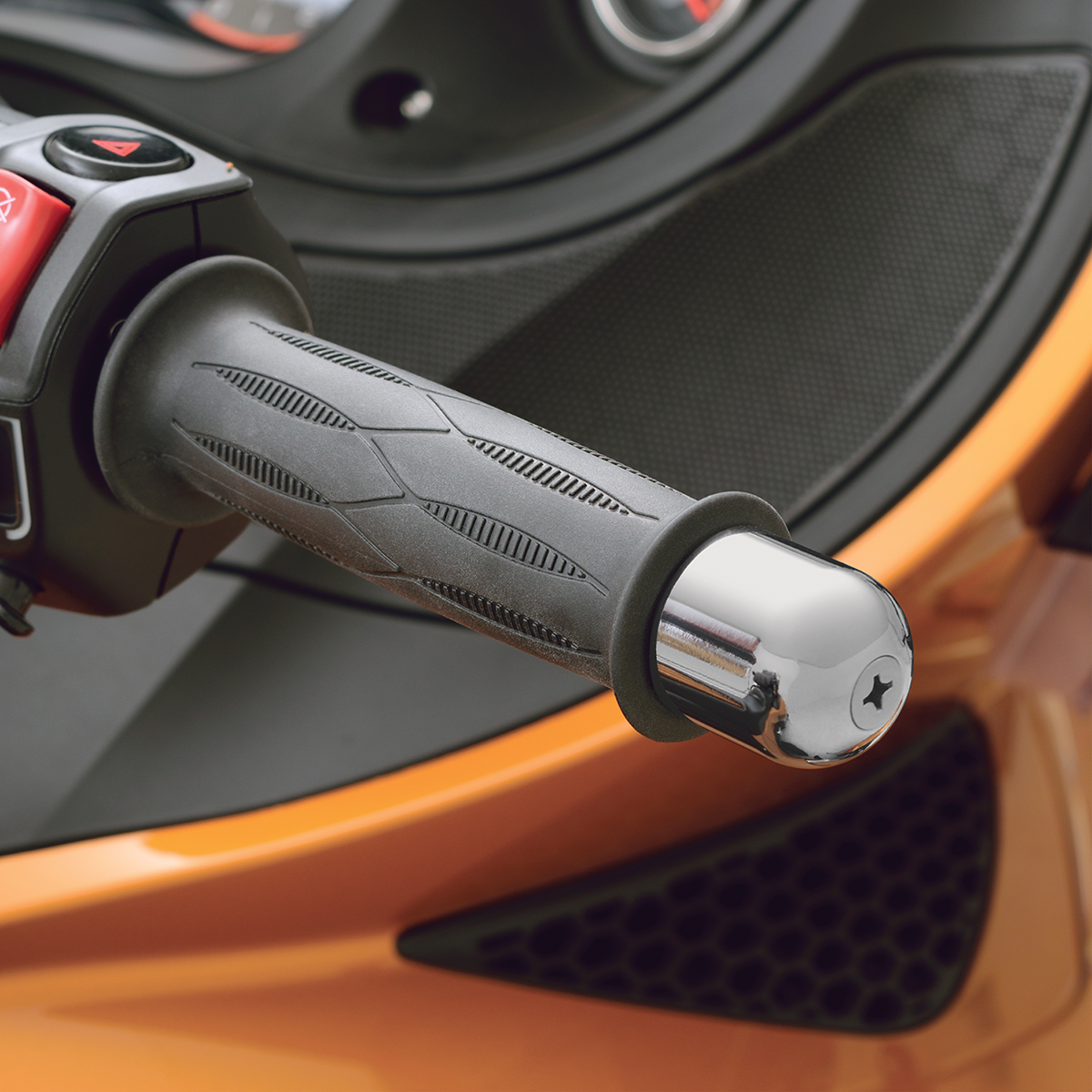Show chrome Bar End Weights Can-Am