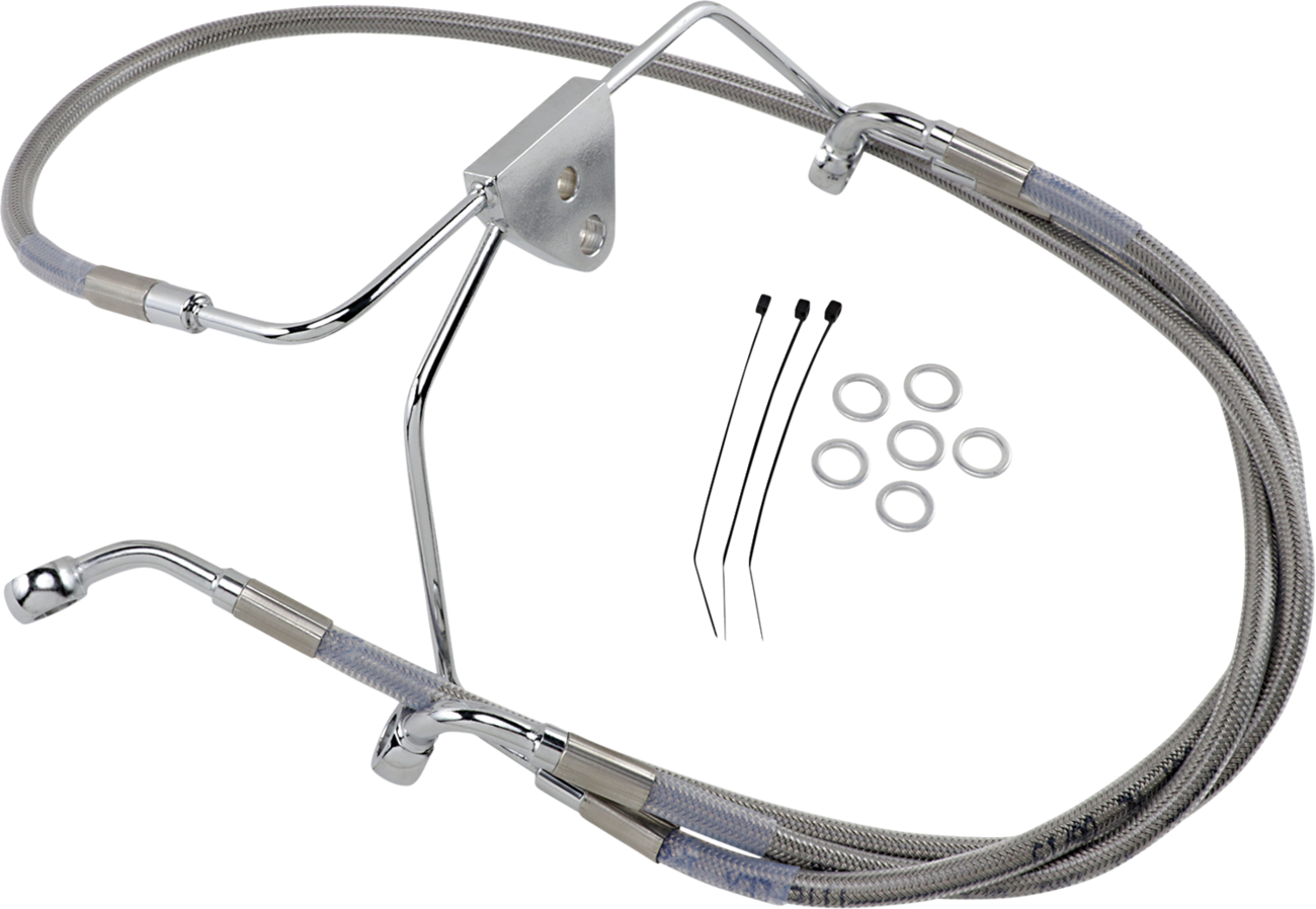 Drag specialties Brake Line - Front - +8" - Touring - Stainless Steel Harley Davidson