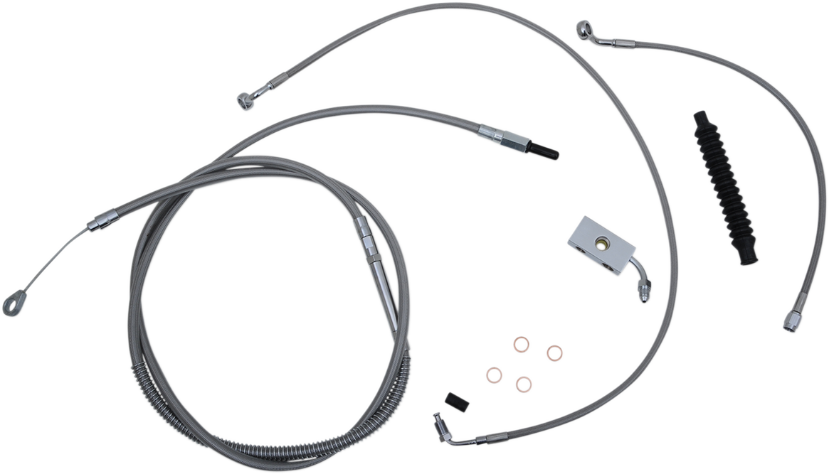 LA CHOPPERS Standard Stainless Braided Handlebar Cable/Brake Line Kit