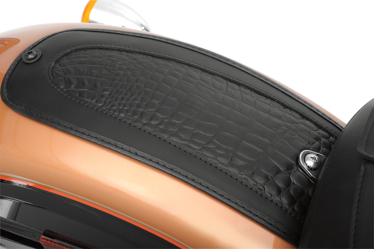 Drag specialties seats Fender Skin - Embossed Faux Gator Leather Center Harley Davidson
